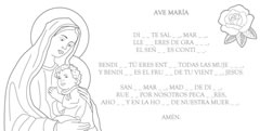 Ave María en el que hay que completar palabras