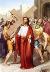 II ESTACIÓN: JESÚS SALE CON LA CRUZ A CUESTAS