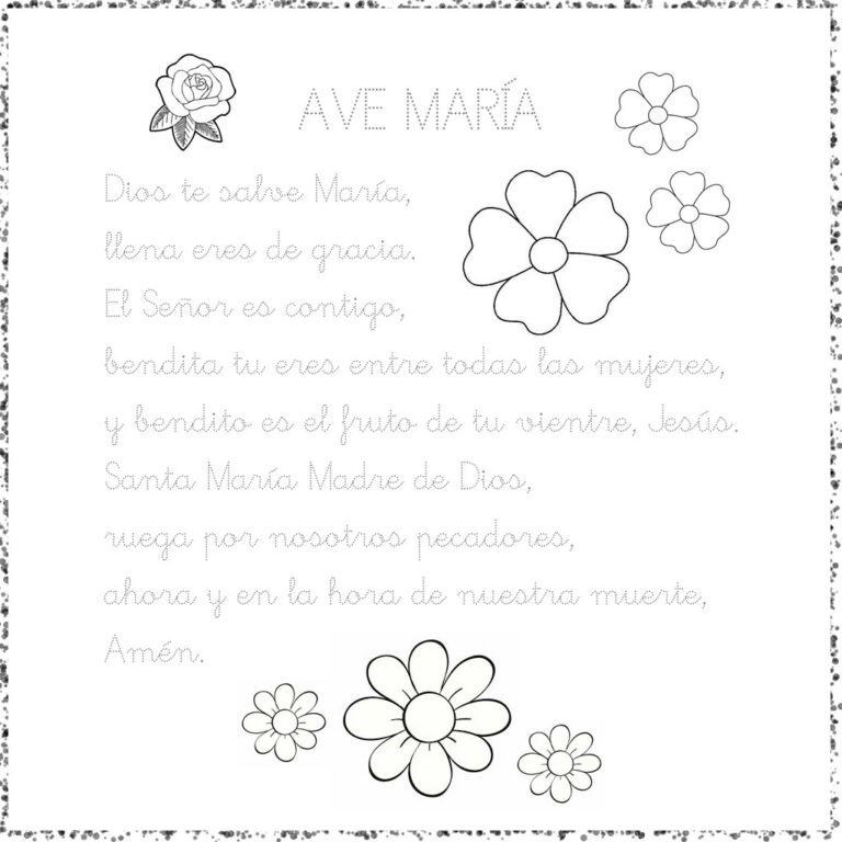 Aprende el «Ave María» con un juego de caligrafía Catequesis familiar