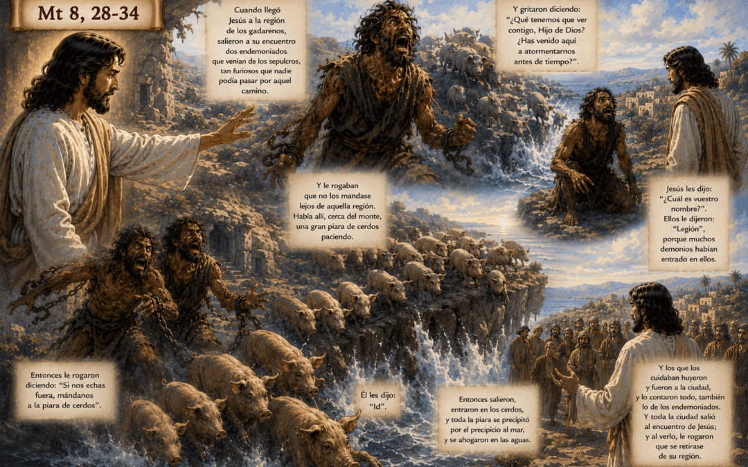 Evangelio del día: Jesús cura a dos endemoniados