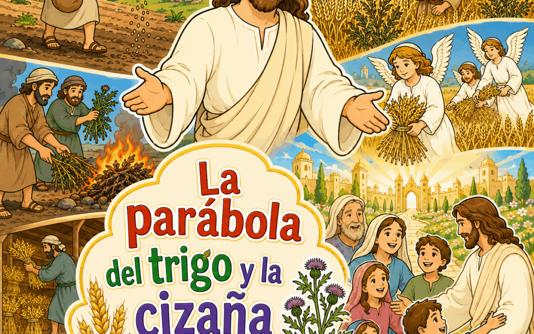 La parábola del trigo y la cizaña: aprende y colorea las palabras de Jesús