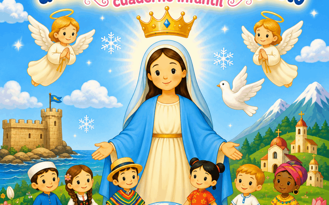 Aprende, comprende y colorea a la Virgen María en agosto
