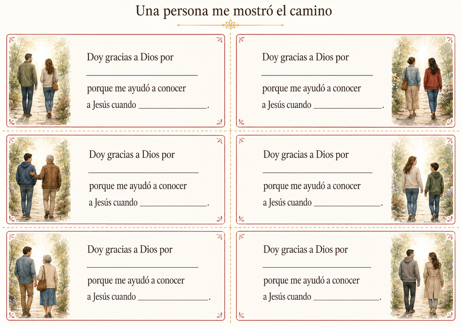 Tarjetas para agradecer a quien ayudó a conocer a Jesús